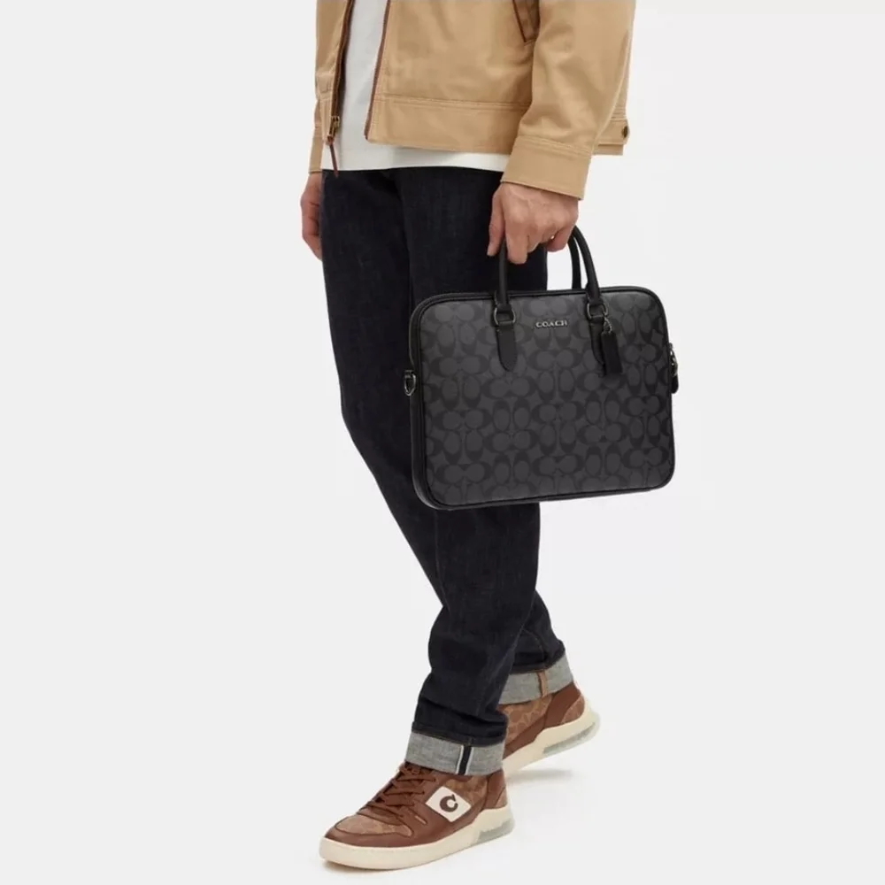 Coach Black Signature Men's Briefcase
